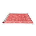 thumbnail image 2 of Ahgly Company Machine Washable Indoor Square Abstract Red Modern Area Rugs, 5' Square, 2 of 4