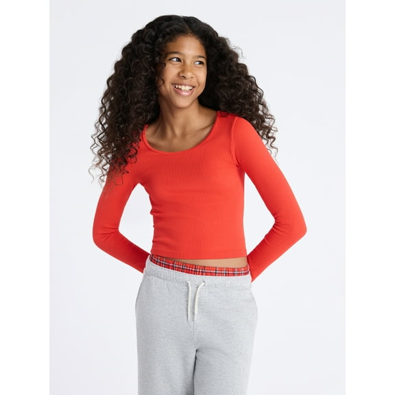 Weekend Academy Girls Seamless Top with Long Sleeves, Sizes 4-18
