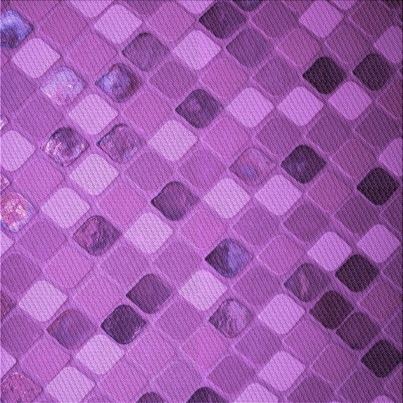 Ahgly Company Indoor Square Patterned Dark Orchid Purple Area Rugs, 5' Square