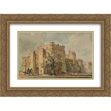 Thomas Girtin 2x Matted 24x18 Gold Ornate Framed Art Print 'Raby Castle, Co. Durham'