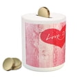 thumbnail image 2 of Love Piggy Bank, Love You Heart on Grunge Style Rustic Wooden Background Valentines Day Retro Print, Ceramic Coin Bank Money Box for Cash Saving, 3.6" X 3.2", Red Pink, by Ambesonne, 2 of 4