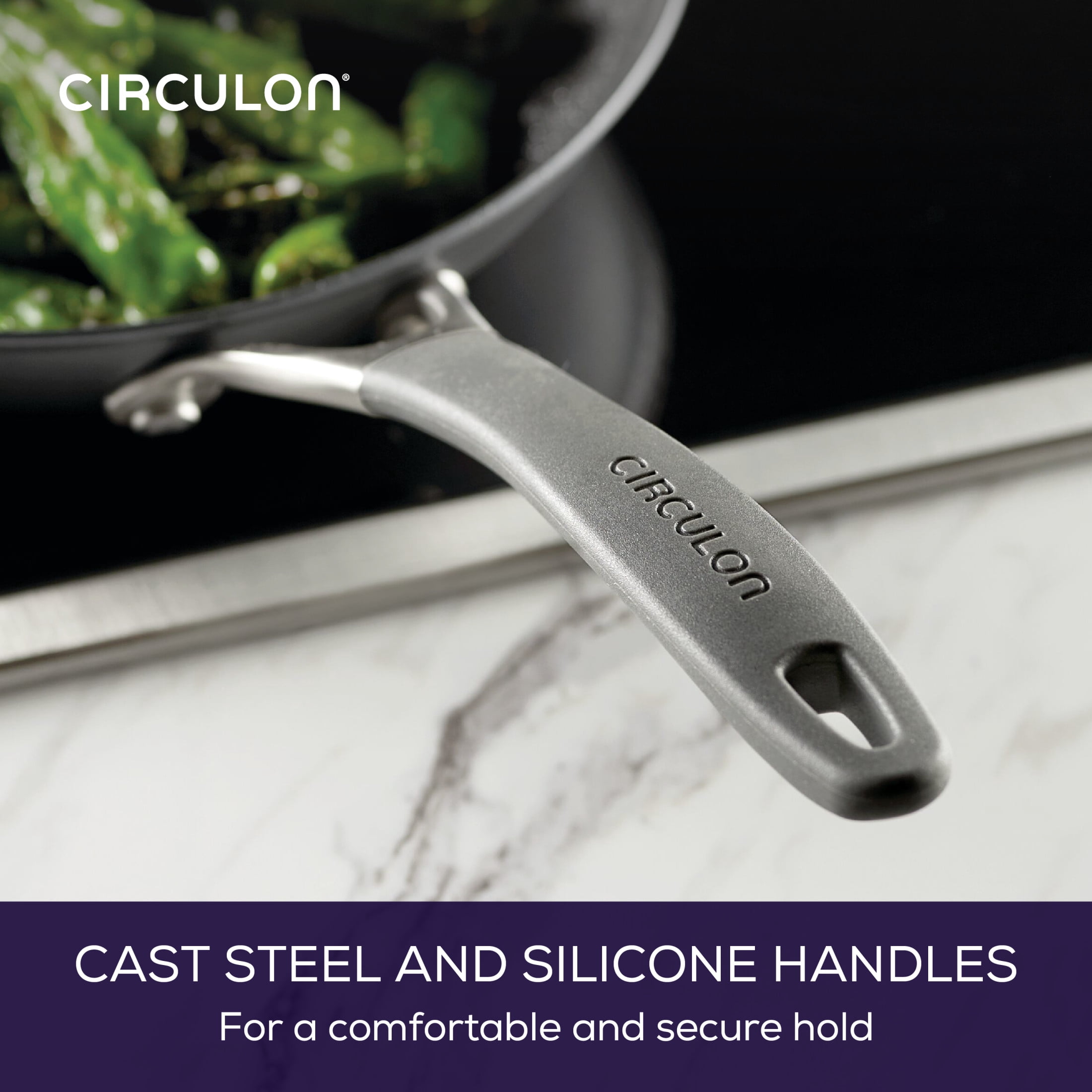 Circulon ScratchDefense 8 Piece Nonstick Induction Pots and Pans Set, Graphite