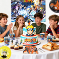 thumbnail image 4 of Naruto Birthday Party Supplies, Naruto Party Decorations & Tableware Sets - Naruto Cake Toppers Backdrop Plates Tablecloth etc. Naruto Party Supplies for Kids, 4 of 8