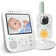 Angle View: nannio Hero3 Video Baby Monitor with Night Light & Vibration Assistant, 3.5" Baby Camera Monitor, Sound Activated, Lullaby, Room Temperature, Two-Way Audio, Newborns, Pets, Elderly, 2 Years Mint Green