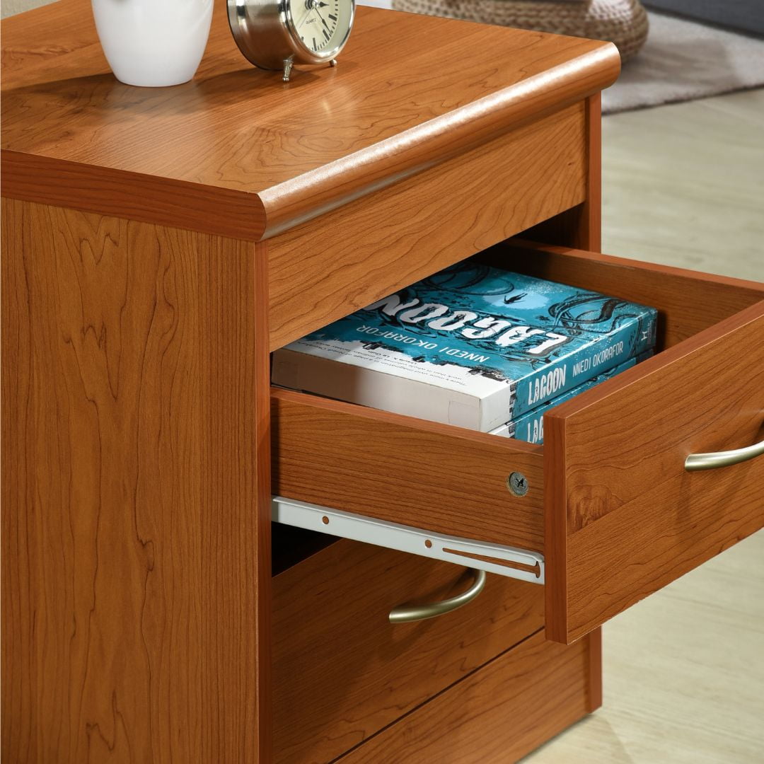 Hodedah 2-Drawer Nightstand, Cherry