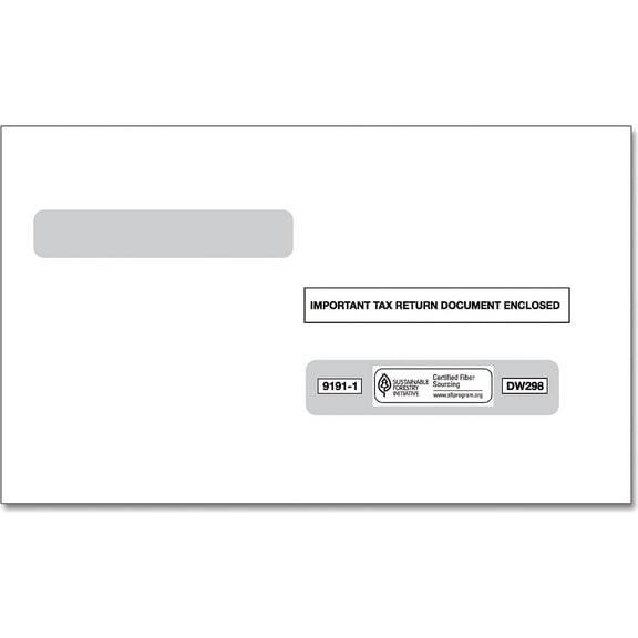 ComplyRight Double Window Envelope 5.63" x 9" White/Black 100/Pack (91911)