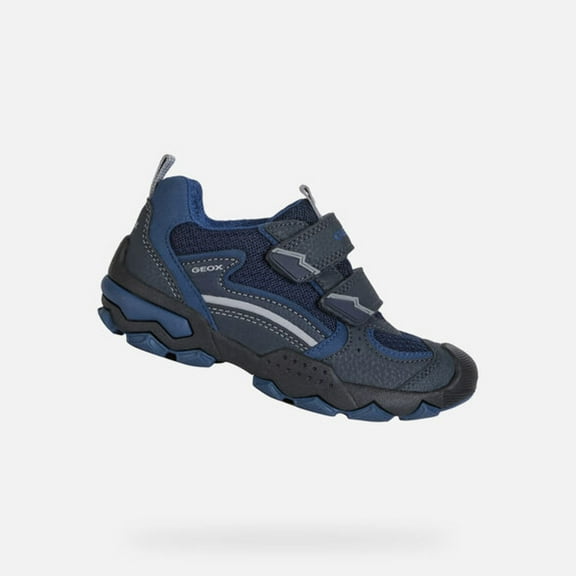 SALE Geox J Buller Navy Velcro Runing Sneaker