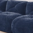 thumbnail image 5 of 2-Seater Tufted Sofa Couches with Boneless Sofa, Soft Velvet Fabric, Bottom Anti-Slip Design, 32D High Density Sponge, Ergonomic Design Bottom, No Assembly Required, Fits Living Rooms (Blue), 5 of 11