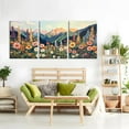 thumbnail image 5 of Framed Mountain Wildflower Wall Art Set of 3 Colorful Floral Landscape Canvas Prints with Daisy and Sunset Boho Botanical Nature Wall Decor for Living Room Bedroom Rustic Farmhouse12x16in, 5 of 7
