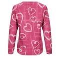 thumbnail image 4 of Blczomt Plus Size Juniors Tops Long Sleeve Love Heart Print Valentine's Day Crew Neck Pullover Womens Blouses and Tops Casual, 4 of 5