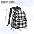 thumbnail image 2 of Disketp Anchor Black Tartan Plaid Mochila Ligera Clásica con Múltiples Bolsillos, Mochila Casual para Hombre y Mujer, Ideal para Escuela, Trabajo y Viajes, 2 of 6