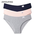 thumbnail image 2 of ZXYOUPING Bragas de algodón para mujer suave confort mediados cintura calzoncillos lisos S-XXL tallas grandes ropa interiorpangjing, 2 of 4