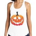 thumbnail image 2 of Pumpkin Face Ombre Tank Top Fitted Racerback Women's X-Large Heather Grey, 2 of 5