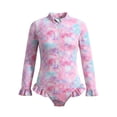 thumbnail image 4 of NAFUU Kids Girls Summer Swimsuit Long Sleeve O-Neck Zipper One Piece Swim Suits Colorful Scale Print Bathing Suits For Kid Swimwear Plus Size Swimsuits For Girl Sizes 2-3 Years, 4 of 4