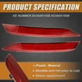 thumbnail image 3 of 1 Par Trasero Parachoques Reflector Luz Cubierta 6C0945105B 6C0945106B Rojo, 3 of 6