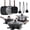 Black, variant on 12-Piece Nonstick Pots and Pans Set, Non-Toxic Kitchen Cookware with Detachable Handles, Induction Compatible, Dishwasher and Oven Safe, Beige