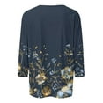 thumbnail image 4 of CYMMPU Women's Crewneck Floral Printed 3/4 Length Sleeve Swing Shirts Summer Fall Business Work Blouses Basic Tees Tunic Tops Vintage 2025 Clothes Multicolor S, 4 of 5