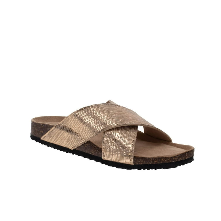 Western Chief Women s Metallic Sophie Crossband Sandals Gold 7