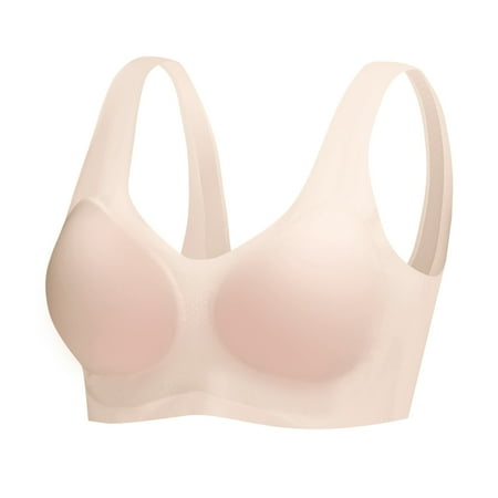 

Zuwimk Bras For Women Women s No Side Effects Underarm and Back-Smoothing Comfort Wireless Lift T-Shirt Bra Pink M