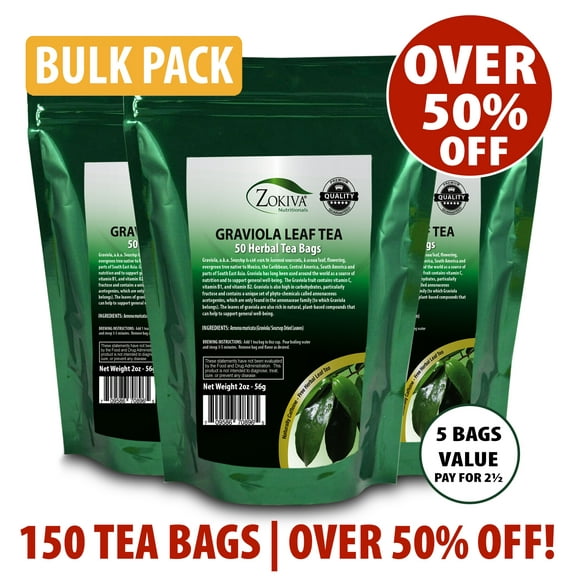Graviola Leaf Tea Bags – 150 Herbal Tea Bags - Soursop- Guanabana