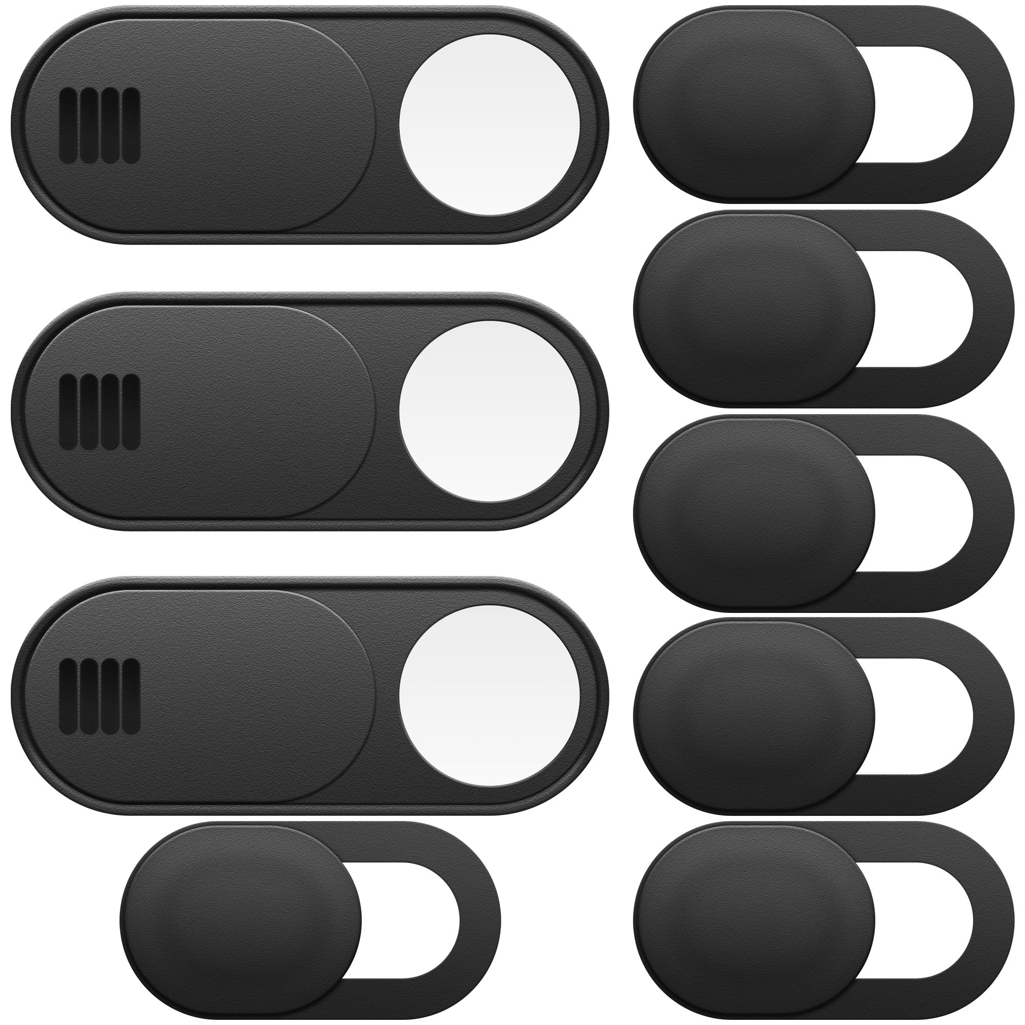Laptop Camera Cover Slides 2 Sizes, 9 PK, Black ABS cam Privacy