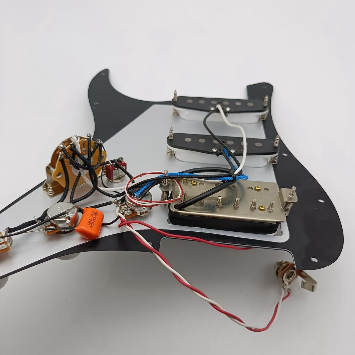 SSH Prewired Guitar Strat Pickguard Set Ainico 5 Humbucker Pickups Coil Splitting Switch Multi Switch Harnesses ,For Fender ST Electric Guitar Part Replacement
