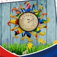 thumbnail image 2 of Metal Sun Thermometer Indoor Outdoor Ornament Wall Art Decor, Sun Plaque Sculpture Hanging Mounted for Living Room Bedroom Kitchen Patio for Home or Garden, No Battery Required, 2 of 10