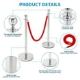 thumbnail image 7 of EastVita 4PCS Commercial Stainless Steel Stanchion Posts with 2x5ft Red Velvet Ropes, Quick Setup, Crowd Control Posts and Ropes, Event Barrier with Hollow Base, 7 of 7