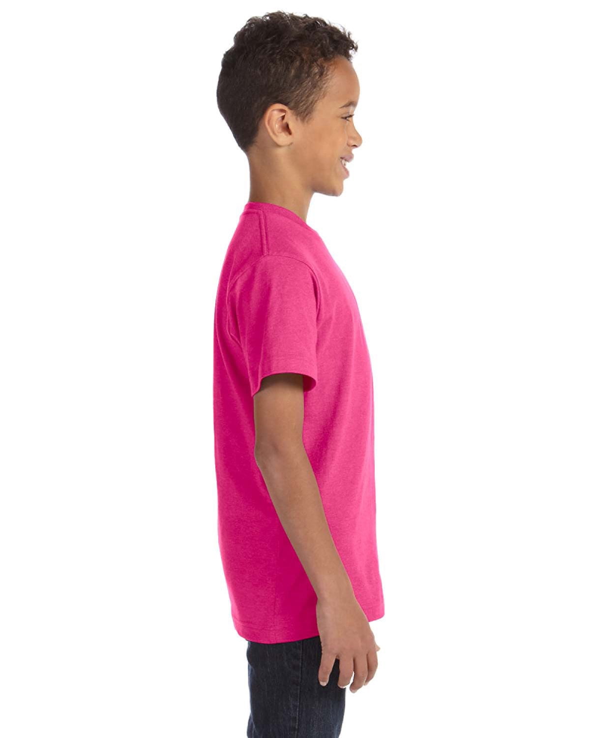 Aquaguard 100% Cotton Boys t-Shirts Crew Neck Short Sleeve Kids Toddler Tee - XS - Vintage Hot Pink