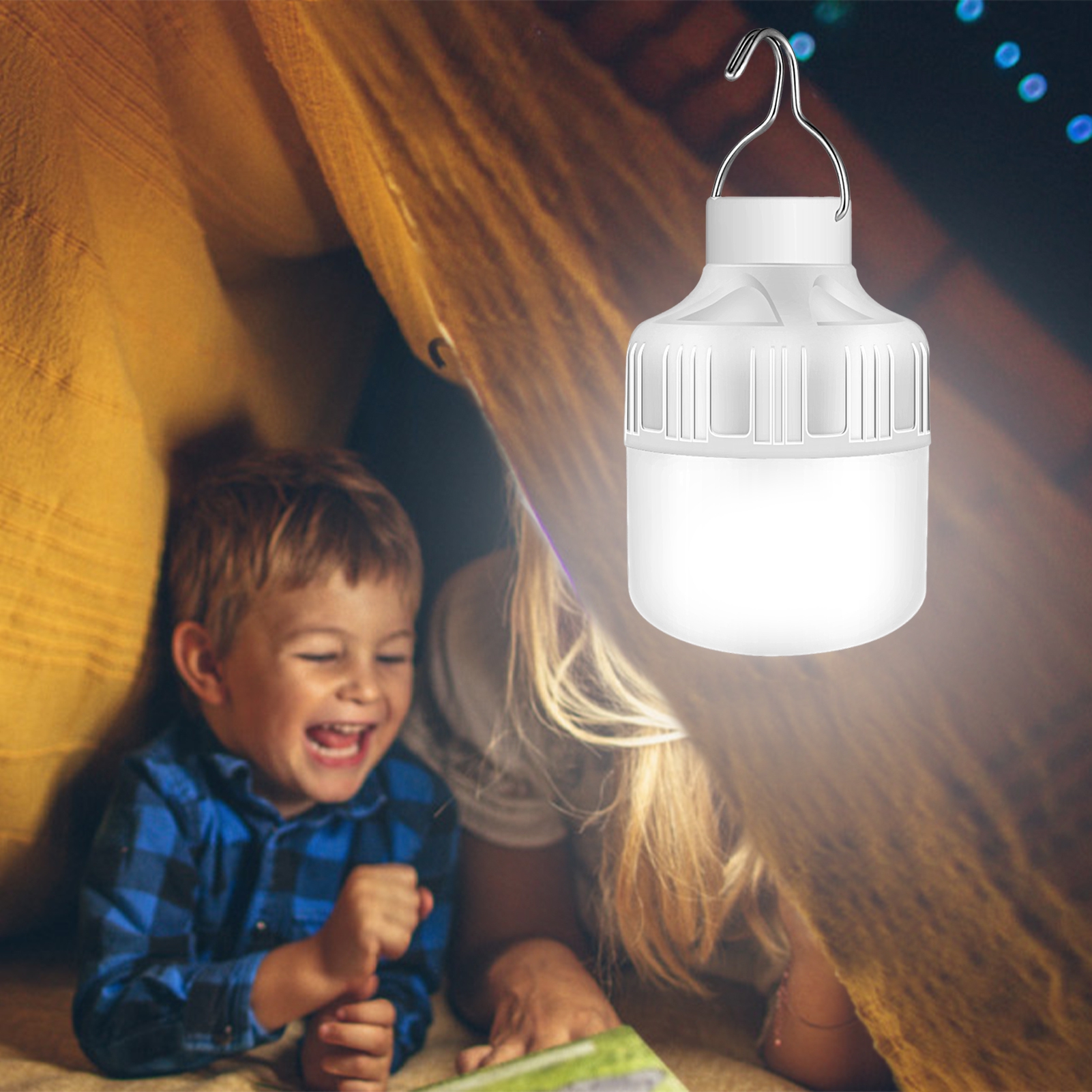 Dujiujun LED Rechargeable Light Bulb Super Bright High Lumens Energy-saving 3 Modes Flicker Free Outdoor Indoor LED Light Bulb