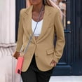 thumbnail image 4 of Sopiago Women Blazers Stretch Button Lapel Collar Blazer Long Sleeve Work Office Casual Open Front Blazers for Women Khaki,XXL, 4 of 7
