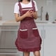 thumbnail image 3 of Delantal de cocina de algodón con bolsillos Delantal de barista para cocina Rojo, 3 of 7