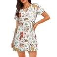 thumbnail image 1 of Disketp Cute Little Animals para Camisón Corto de Manga Corta para Mujeres, Camisón Cómodo con Escote Redondo, Bonito y Confortable, 1 of 6