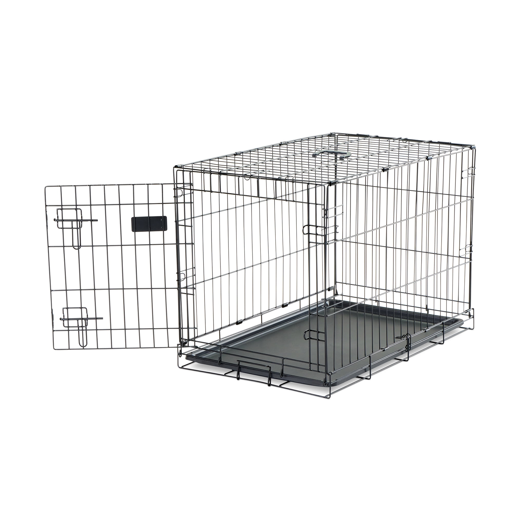 Carlson Secure Foldable Single Door Metal Dog Crate, Medium, Black, 30-Inch