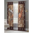 thumbnail image 4 of Brown Retro Horse Sheer Curtains 84 Inch Length 2 Panels Set, Vintage Western Stars Country Voile Window Treatment Rod Pocket Curtains Sheers Drapes for Bedroom/Living Room/Kitchen 52"x84"x2, 4 of 7