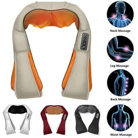 Meigar European Plug DC12V 25W Shiatsu Kneading Neck Back Leg Waist Body Shoulder Massager W/ Heat