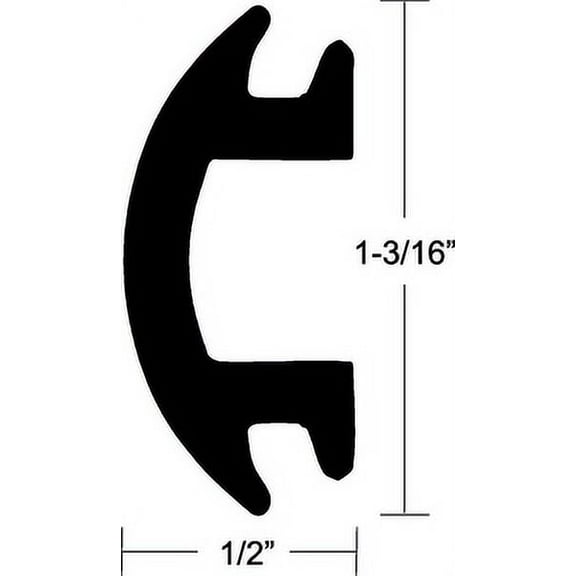 Taco Marine V12-4144BKA50-1 1-3/16" X 1/2" Flexible Vinyl Rub Rail Insert 50'