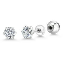 Gem Stone King Platinum Stud Earrings for Women Men Lab Grown Diamond | 1.50 Ct | E-F Color | VVS-VS Clarity | 6-Prongs