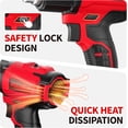 thumbnail image 5 of Cordless Heat Gun, Max 550 ° C (1022 ° F), Hot Air Gun Kit with 5 Nozzles & 2x4.0Ah Batteries, Fast Heating, 2-Temperature Setting, Portable Heat Gun for Shrink Tubing, PVC Wrap, Crafts (Red), 5 of 6
