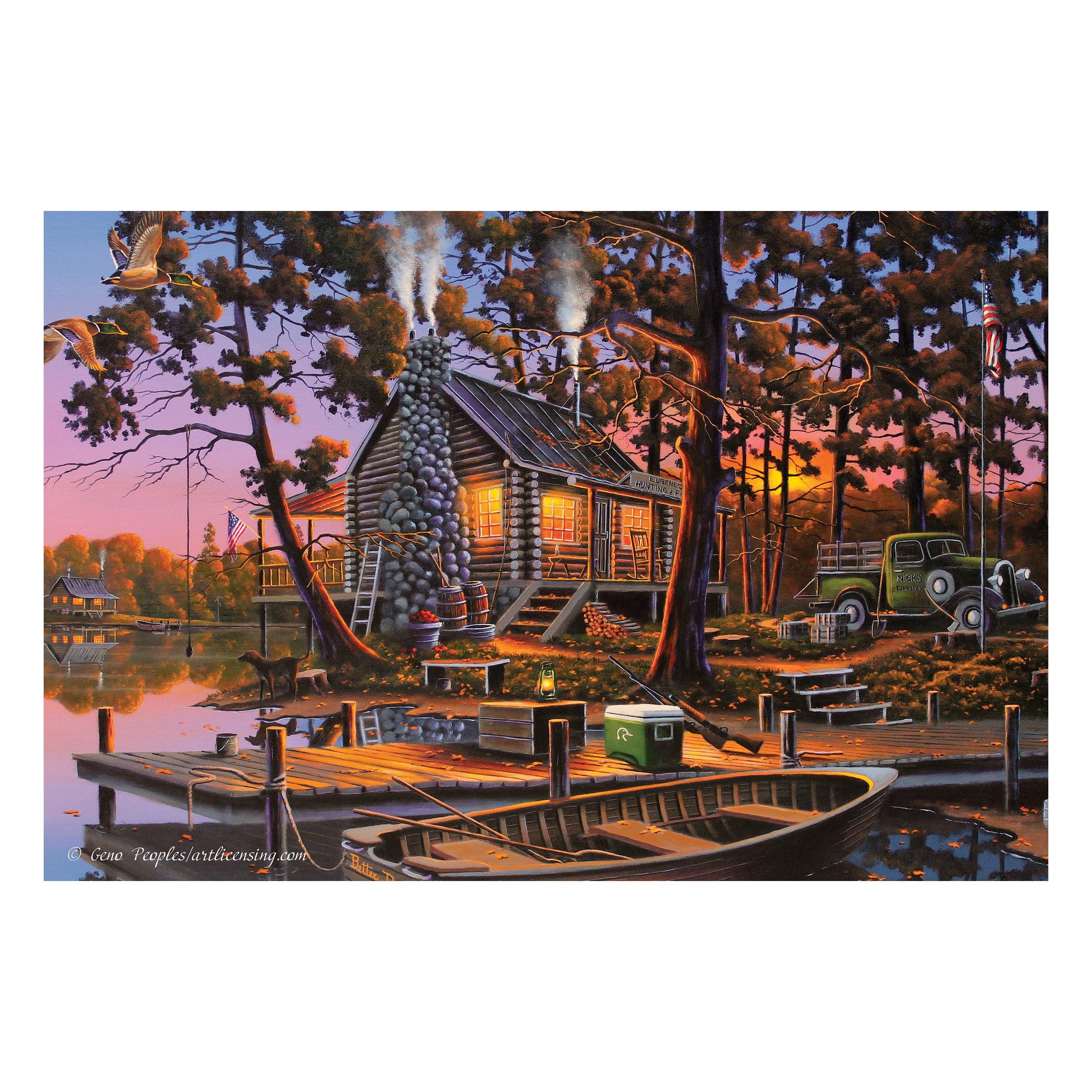 Rivers Edge Products LED Canvas Wall Art, 24 by 16 Inches, Fiber Optic