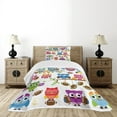 thumbnail image 4 of Ambesonne Owls Quilted Bedspread Set 2 Pcs, Cheerleader League Team, Twin Size, Multicolor, 4 of 5