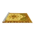 thumbnail image 2 of Ahgly Company Machine Washable Indoor Square Oriental Yellow Modern Area Rugs, 6' Square, 2 of 4