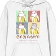 thumbnail image 2 of Bananya Pop Art Characters Adult White Long Sleeve Hooded Sweatshirt
-Small, 2 of 7
