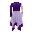 thumbnail image 4 of inlzdz Robe de Danse Imprimée pour Filles, Manches Longues, Bloc de Couleur, Asymétrique, Liturgique, Église, Rose 16, 4 of 5