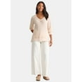 thumbnail image 2 of Time and Tru Women's and Women's Plus V Neck Tunic Sweatshirt with Long Sleeves, Sizes XS-4X, 2 of 5