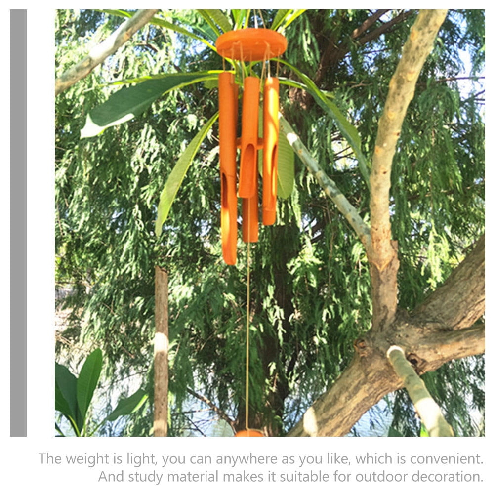 FRCOLOR Light Brown Bamboo Wind Chimes for Outside with Deep Tone for Patio and Home Decor