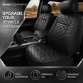 thumbnail image 3 of Road Comforts Car Seat Covers, Lauxury Diamond Quilted Leather Front Bucket Seat Covers, Airbag Compatible, Universal Fit Automotive Seat Covers with Piping Trim, Black, 3 of 7