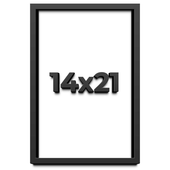 14x21 Shadow Box Frame Black | 1 inches Deep Real Wood Contemporary Shadowbox Display Frame | UV