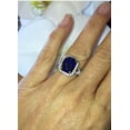 thumbnail image 2 of HeartsAndYou 4ct Natural Sapphire & Diamond Ring Split Shank Halo 100% 14k SOLID White Gold, 2 of 8