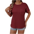 thumbnail image 1 of tarylea T-Shirts pour Femmes Manches Courtes Col Rond Haut d'Été Ample Basique Blouses, 1 of 4